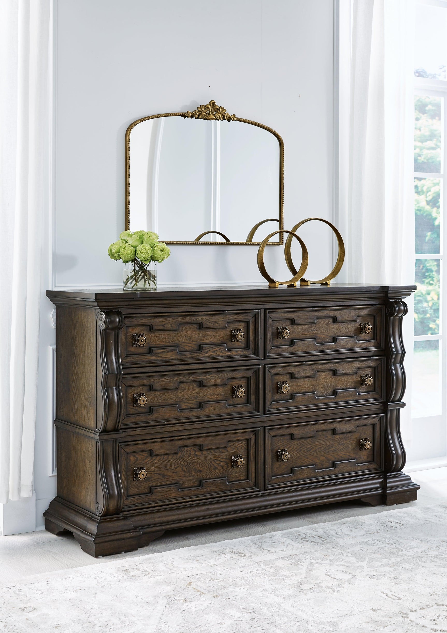 Maylee Dark Brown Dresser side view
