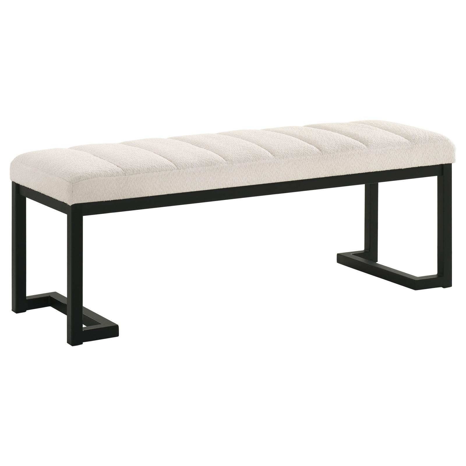Mesa Upholstered Entryway Accent Bench Vanilla front view