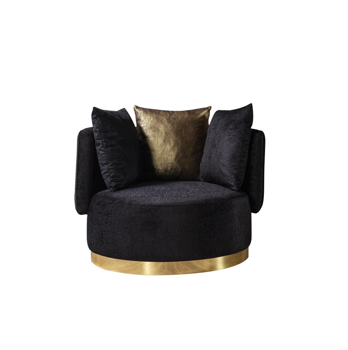 Michelle Black Velvet Curved Sectional sofa in living room
