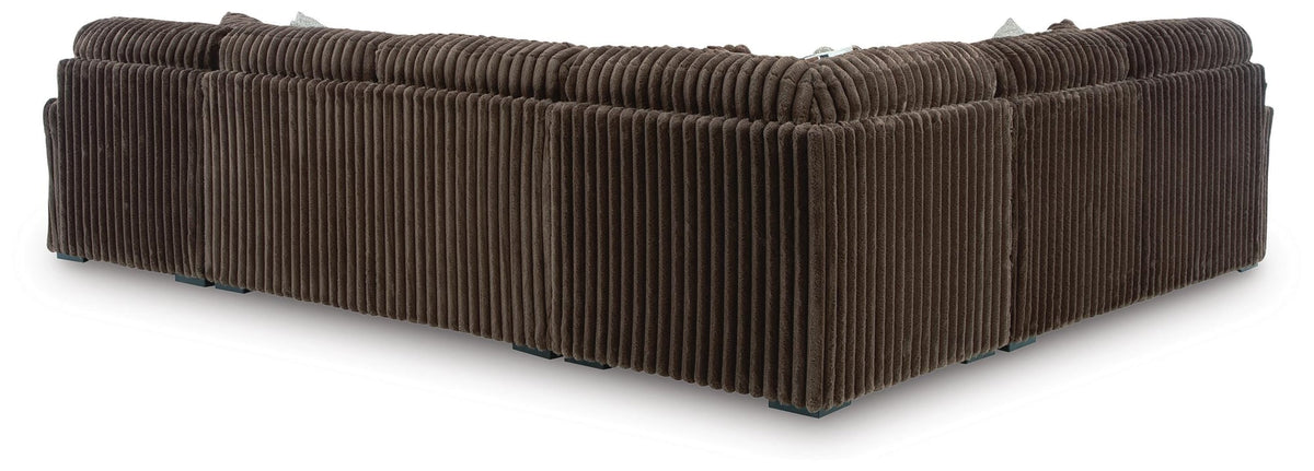 Midnight-Madness Chocolate Velvet 4-Piece Sectional with Chaise - image 3