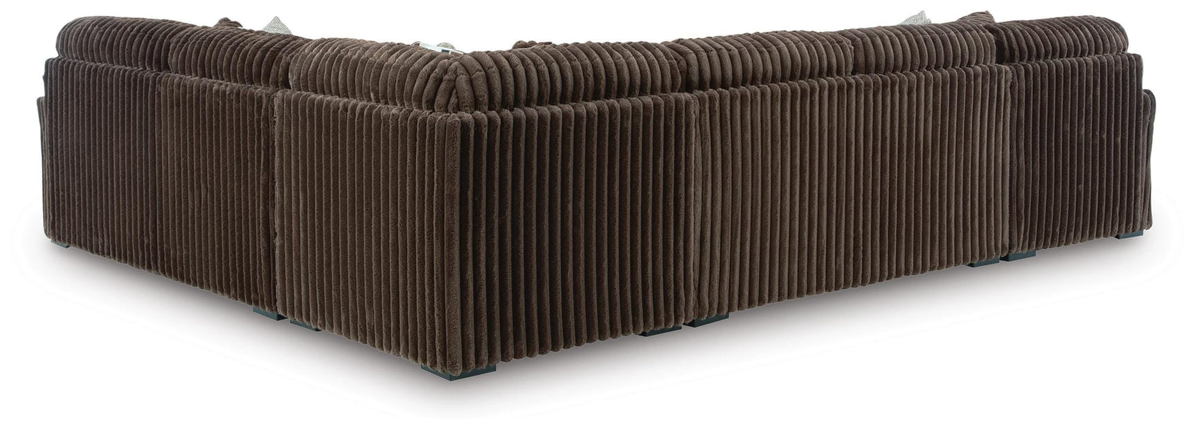 Midnight-Madness Chocolate Velvet 4-Piece Sectional with Chaise view 3