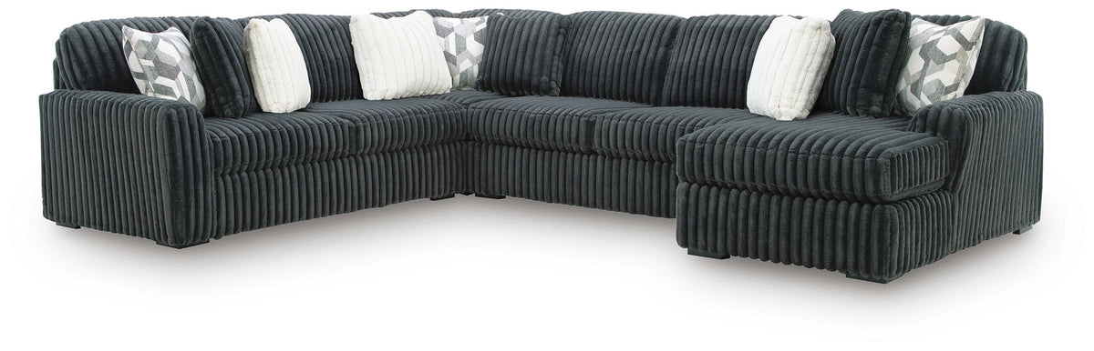 Midnight-Madness Gunmetal 4-Piece Sectional with Chaise - image 2
