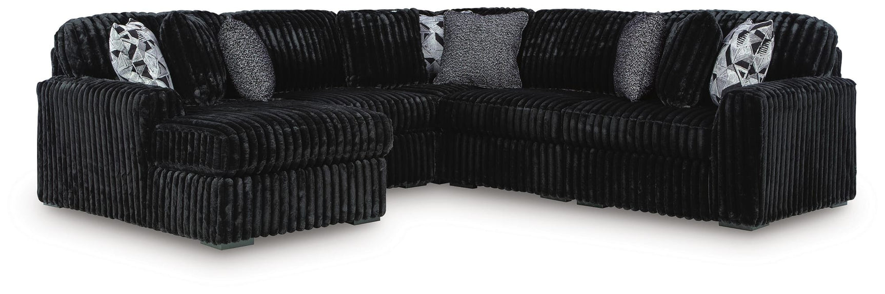 Midnight-Madness Onyx 5-Piece Sectional with Chaise from Decor Furniture