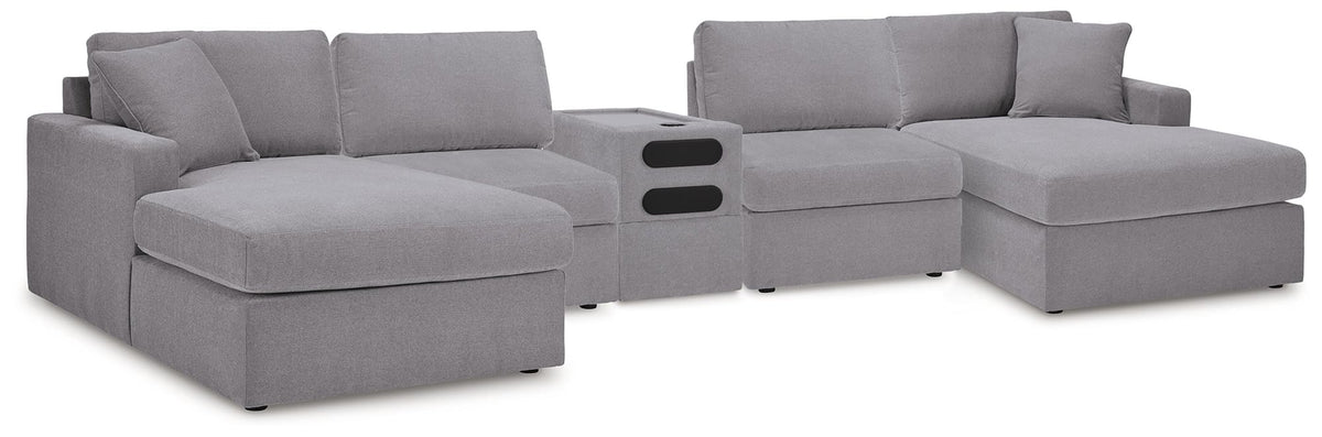 Modmax Granite Performance Fabric,Next-Gen Nuvella™ 5 Piece Sectional with Audio Console - image 1