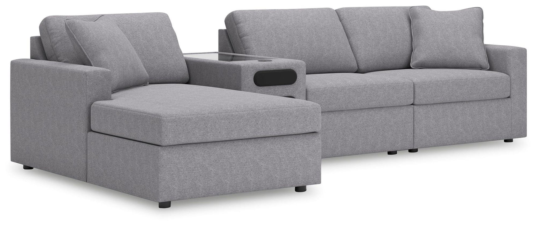 Modmax Granite Performance Fabric,Next-Gen Nuvella™ 4-Piece Sectional with Chaise from Decor Furniture