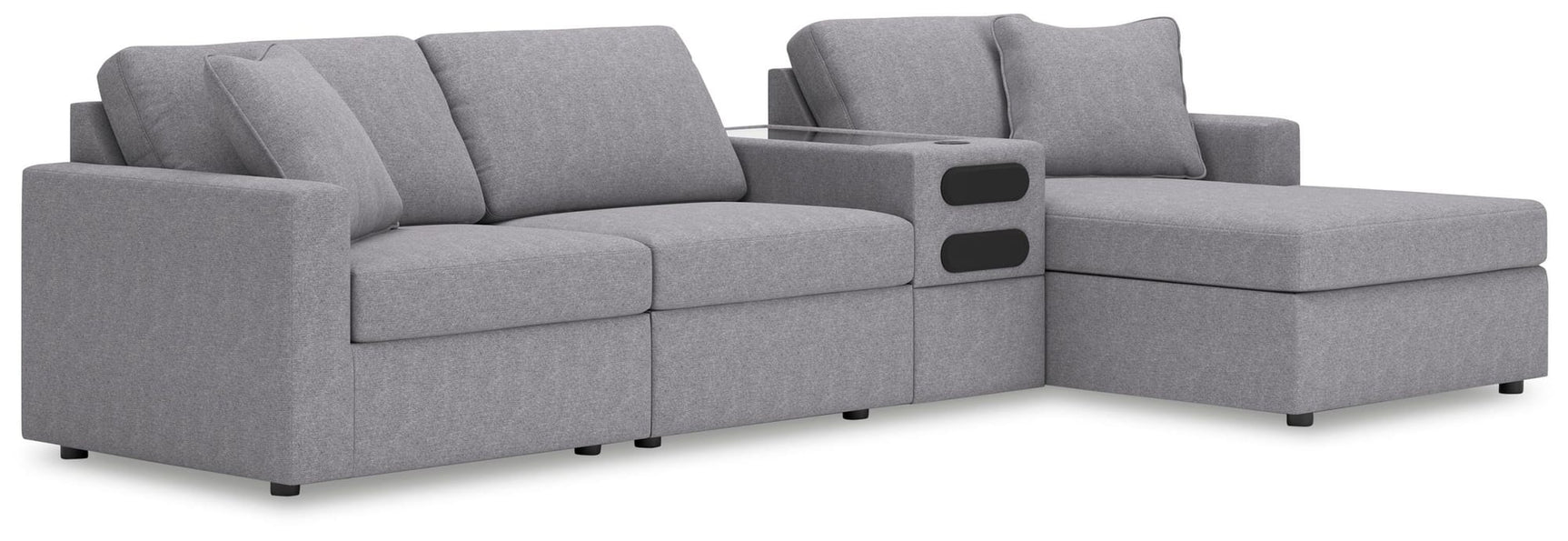 Modmax Granite Performance Fabric,Next-Gen Nuvella™ 4-Piece Sectional with Chaise view 3
