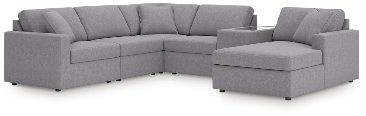 Modmax Granite Performance Fabric,Next-Gen Nuvella™ 6-Piece Sectional with Chaise - image 1