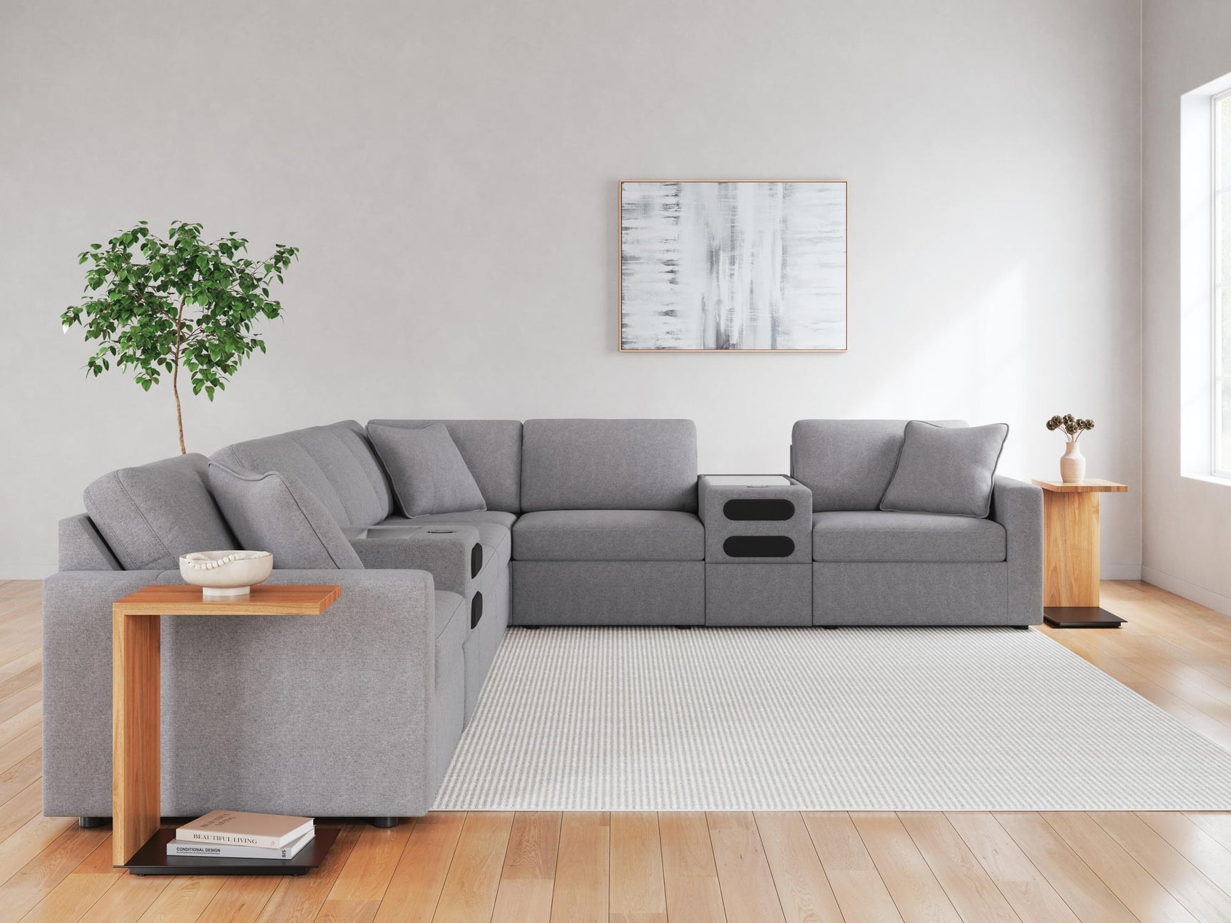 Modmax Granite Performance Fabric,Next-Gen Nuvella™ 8-Piece Sectional - image 5
