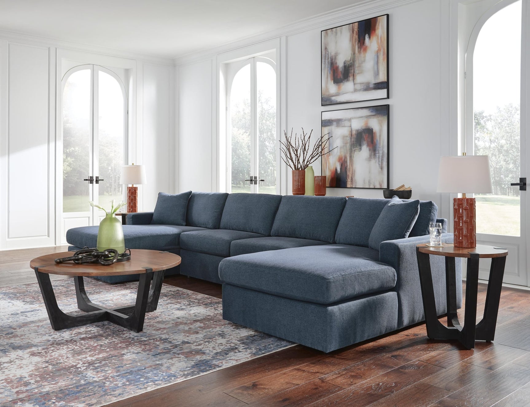 Modmax Ink Performance Fabric,Next-Gen Nuvella™ 4-Piece Sectional with Chaise - image 3