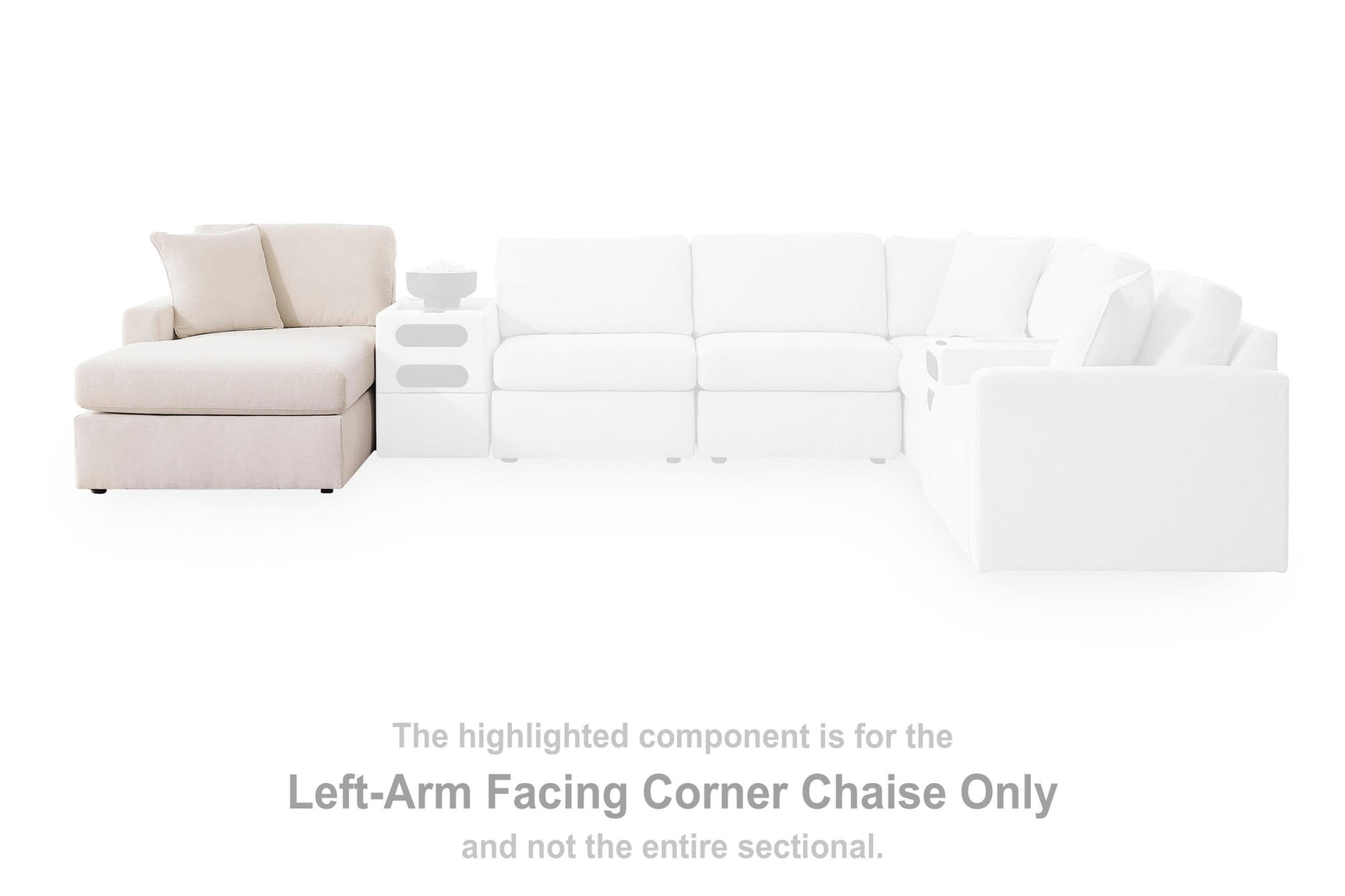 Modmax Oyster Performance Fabric,Next-Gen Nuvella™ 5-Piece Double Chaise with Audio Consoles - image 2