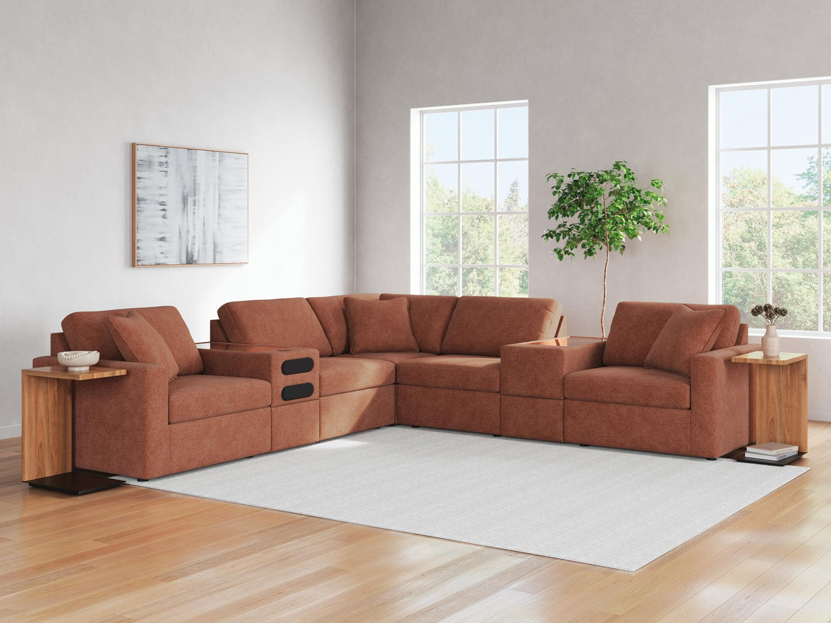Modmax Spice Performance Fabric,Next-Gen Nuvella™ 7-Piece Balanced Sectional with Audio and Storage Consoles - image 2