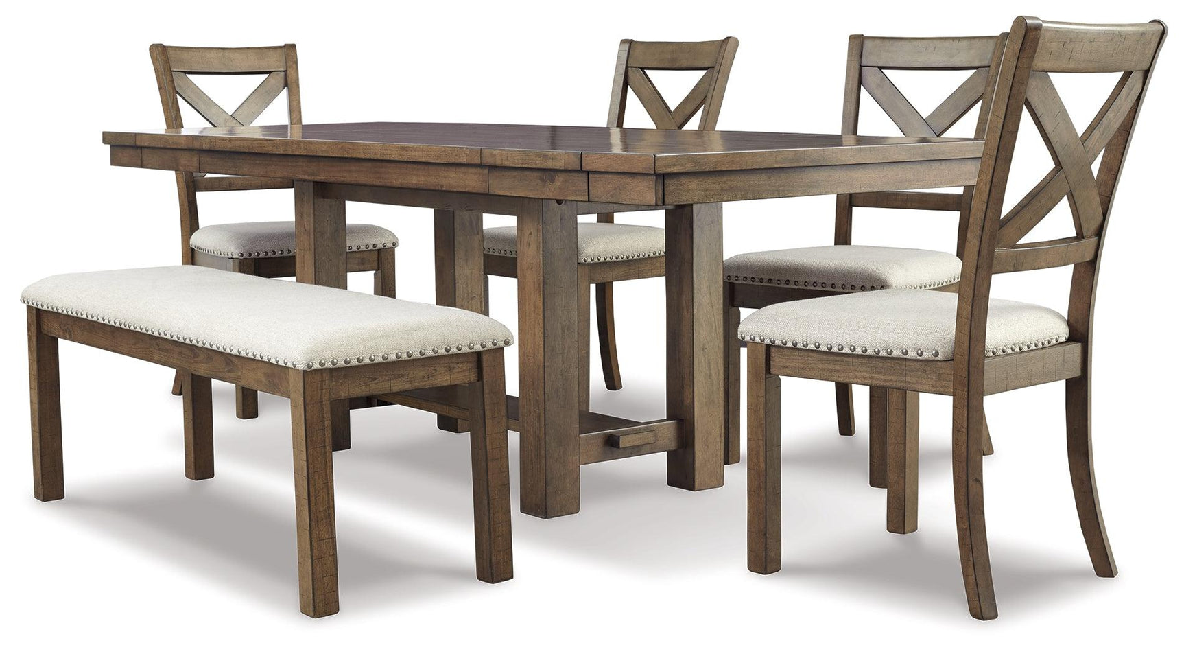 Moriville Grayish Brown Rectangular Dining Room Set room view