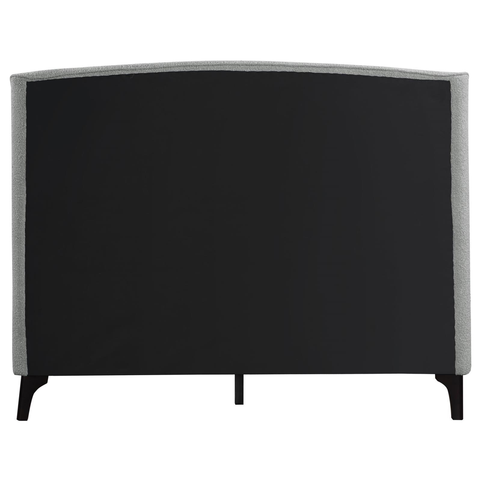Mosby Upholstered Eastern King bed showing support legs with leveler