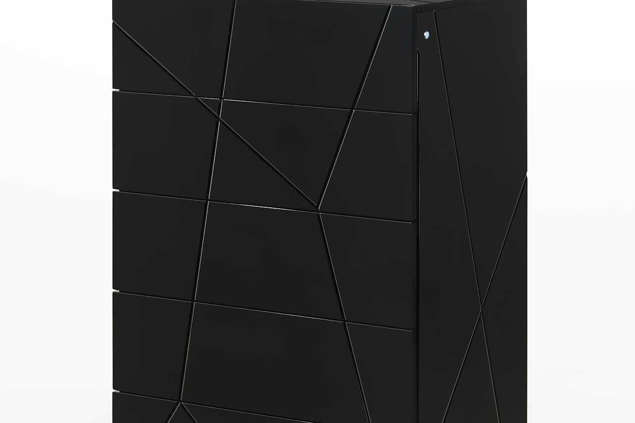 Naomi Black LED Nightstand styling in bedroom