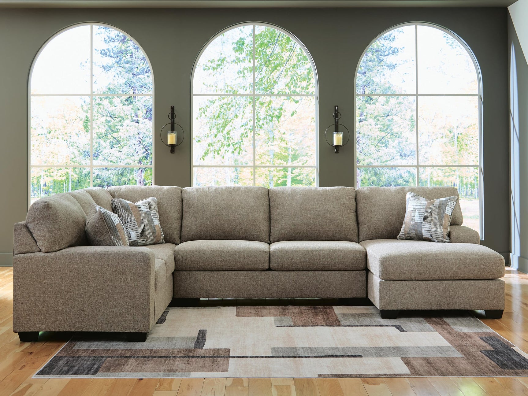 Newellen Hemp Chenille 3-Piece Sleeper Sectional with Chaise - image 1