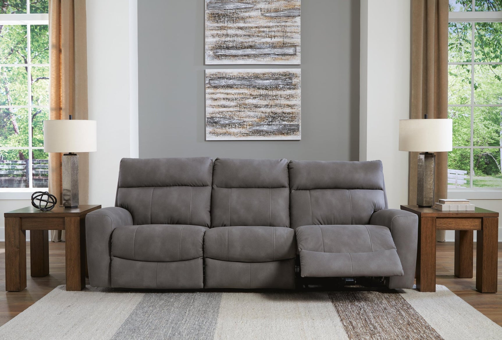 Next-Gen Durapella Slate Microfiber 3-Piece Power Reclining Sectional Sofa - image 4