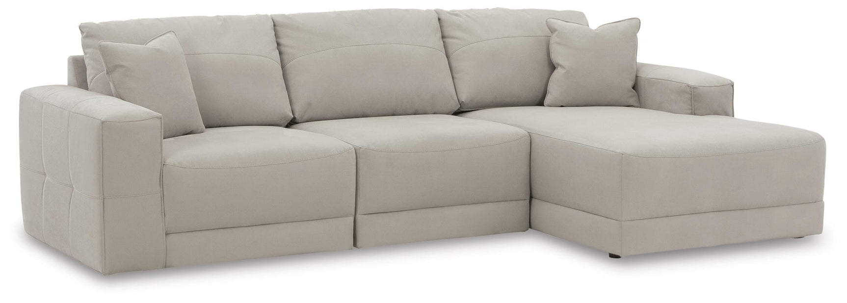 Next-Gen Gaucho Gray Microfiber 3-Piece Sectional Sofa with Chaise - image 2