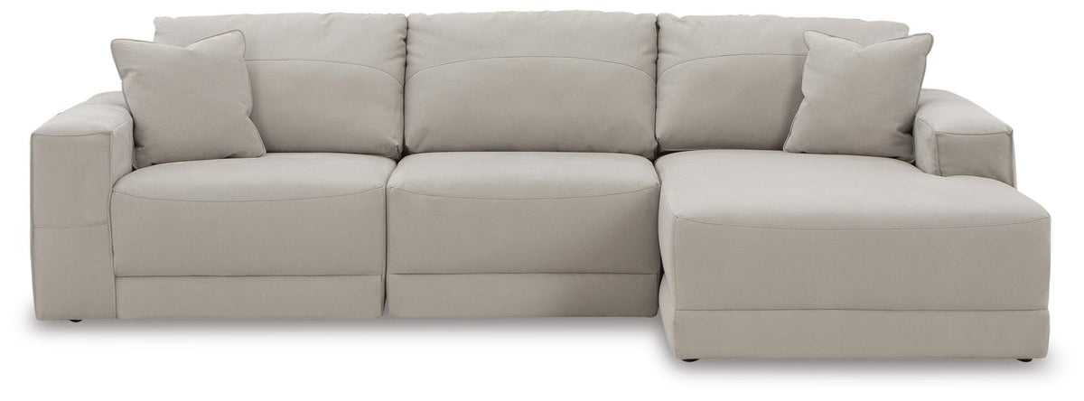 Next-Gen Gaucho Gray Microfiber 3-Piece Sectional Sofa with Chaise - image 3