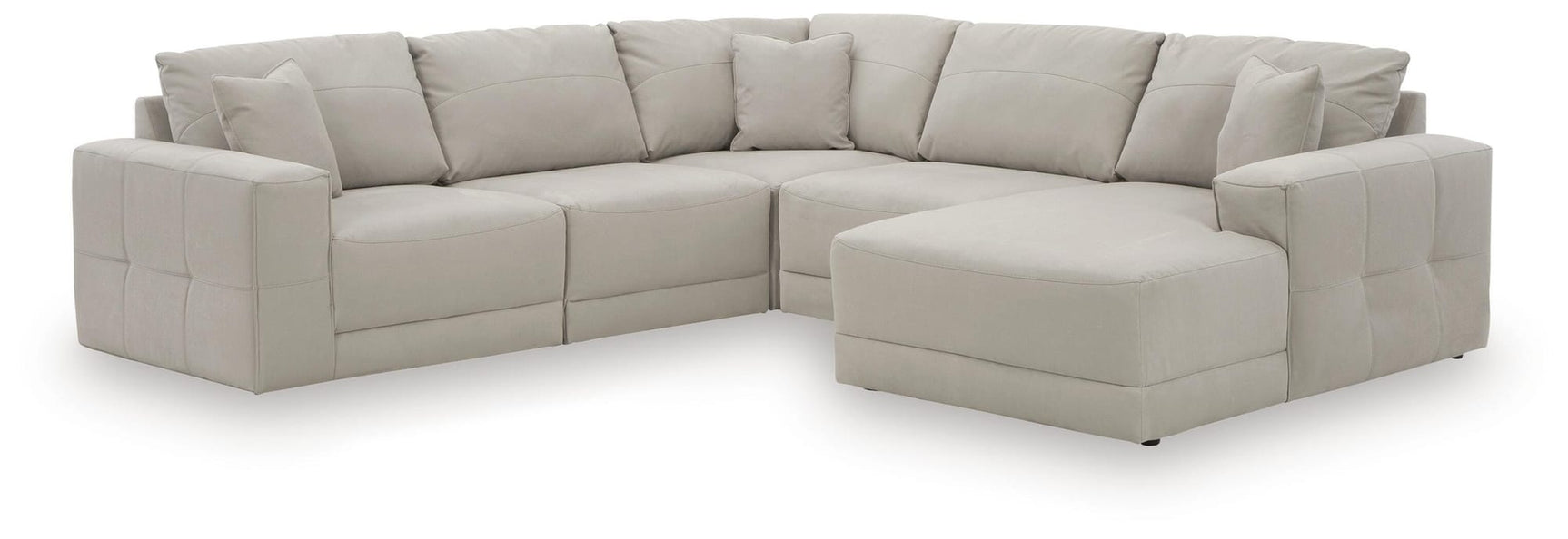 Next-Gen Gaucho Gray Microfiber 5-Piece Sectional with Chaise from Decor Furniture