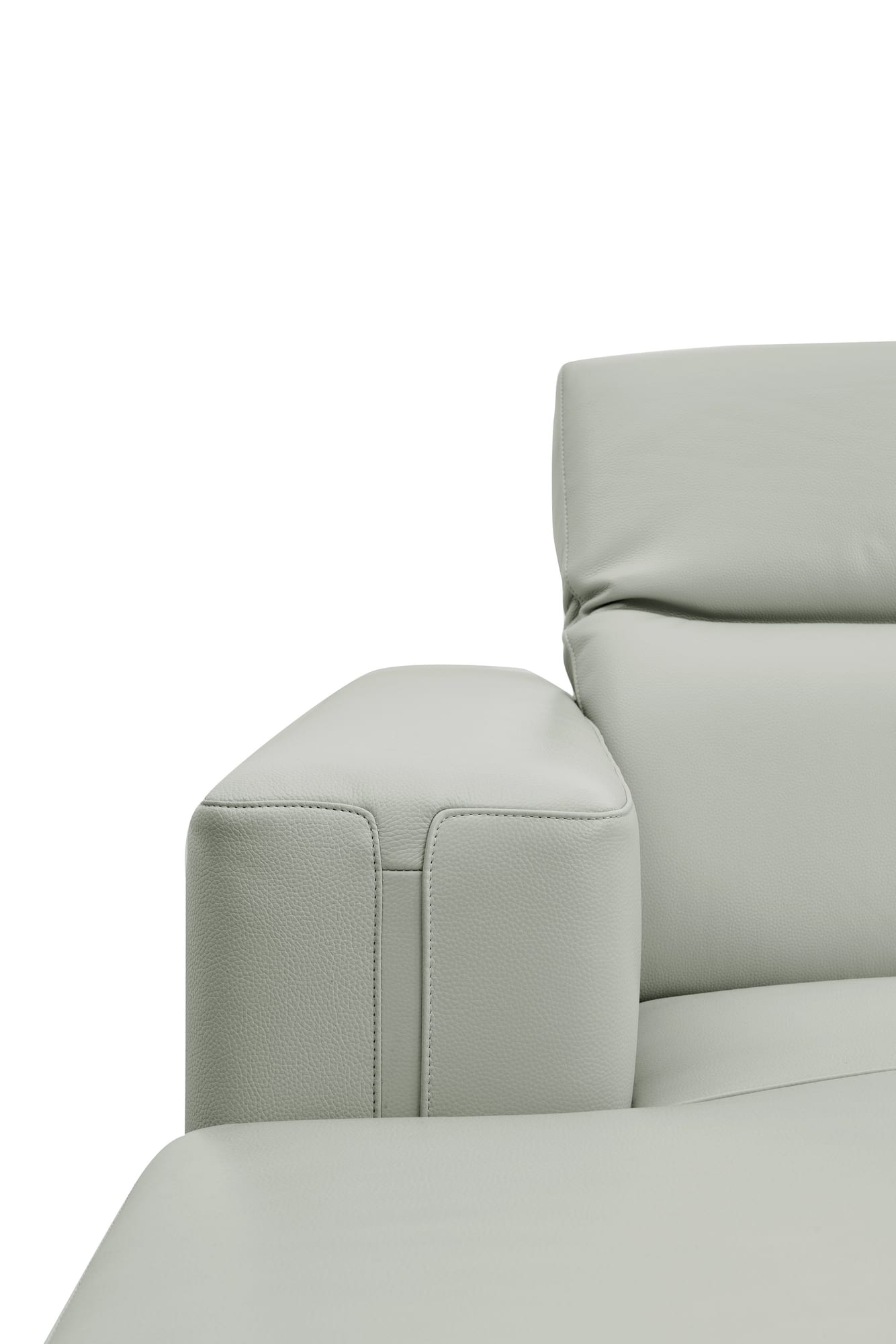 Noel Grey 6-Piece Italian Leather Power Reclining Sectional with Left-Facing Chaise and Right Arm Recliner view 11