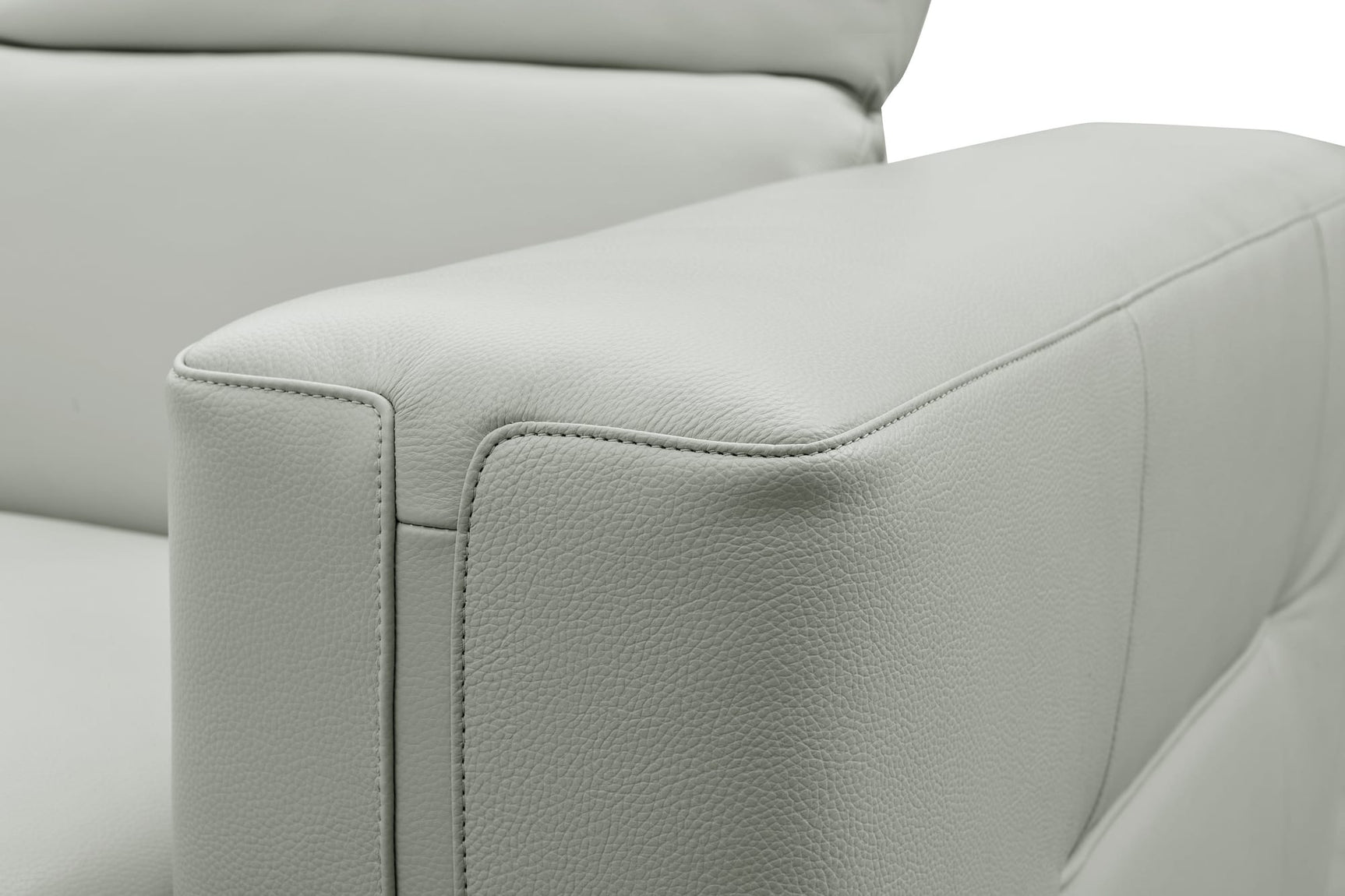 Noel Grey 6-Piece Italian Leather Power Reclining Sectional with Left-Facing Chaise and Right Arm Recliner view 12