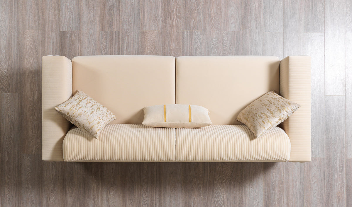 Front view showcasing sofa seating surface