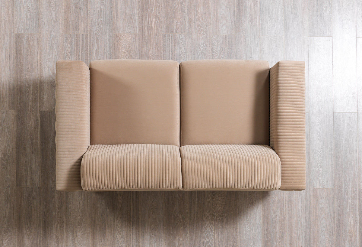 Close-up of sofa stitching detail