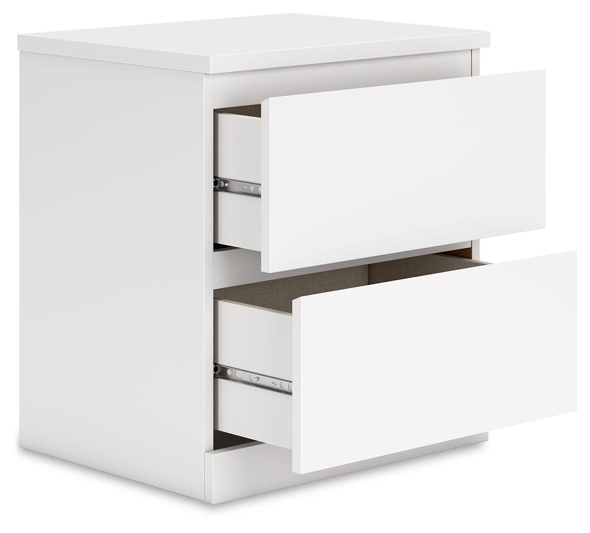 Onita White Nightstand top view showing surface
