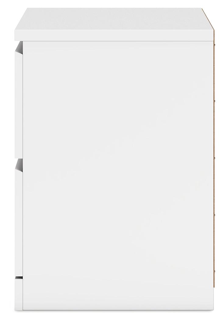 Onita White Nightstand drawer glide detail