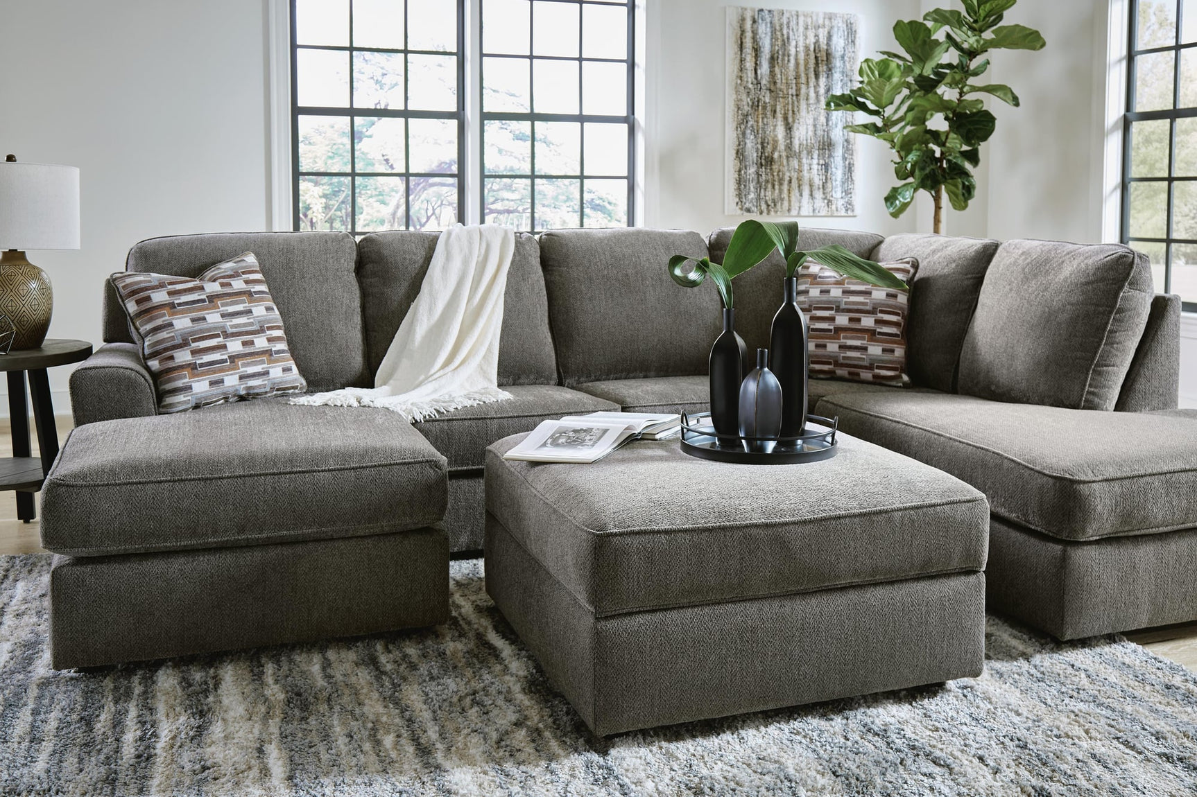 O'Phannon Putty 2-Piece Sectional with Ottoman - image 2