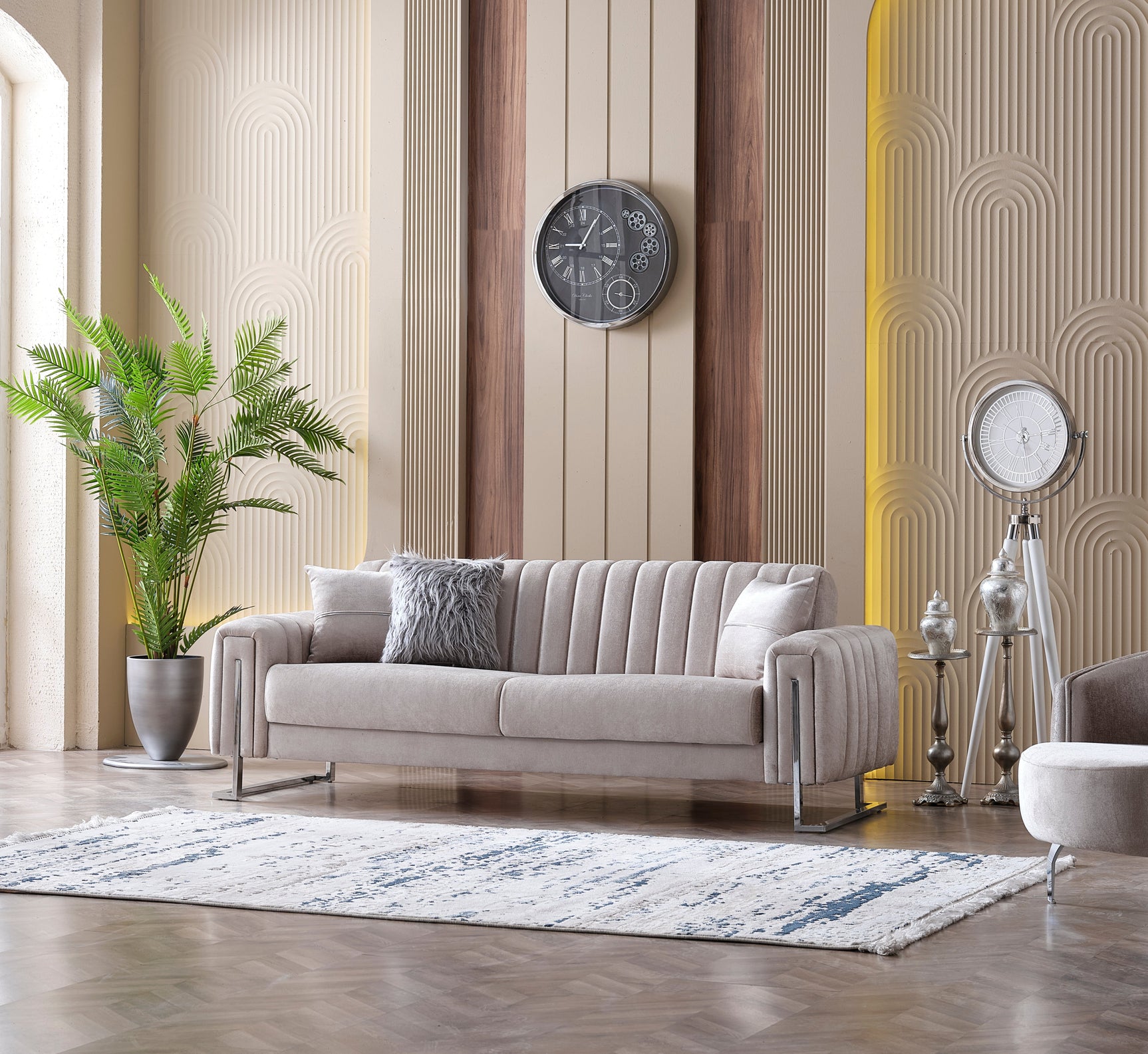 Serena Gray Velvet Living Room Set