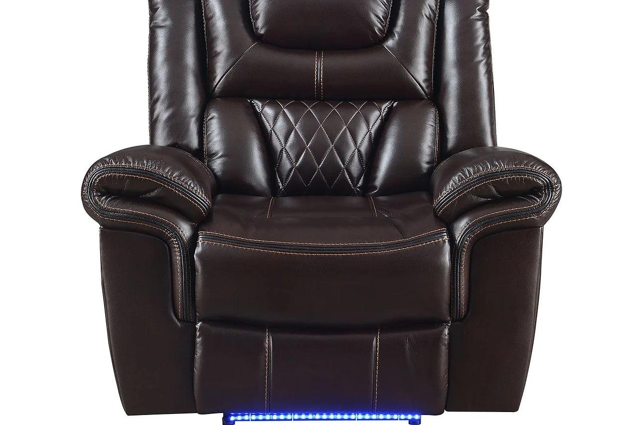 Party Time Brown Reclining Loveseat - Seating Detail