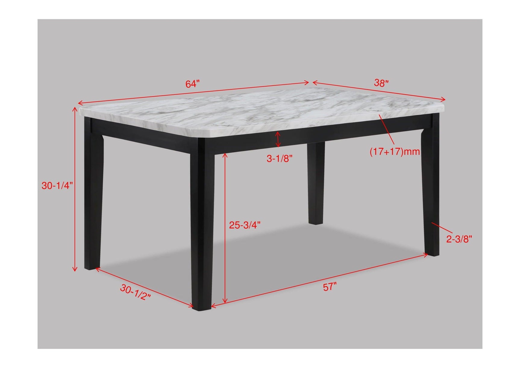 Detail view of table leg and veneer finish