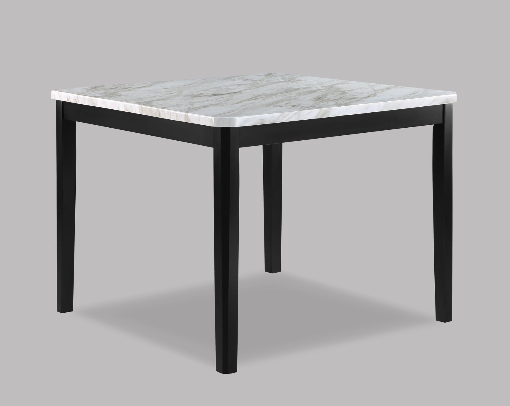 Side profile of Pascal dining set showing table and velvet seating