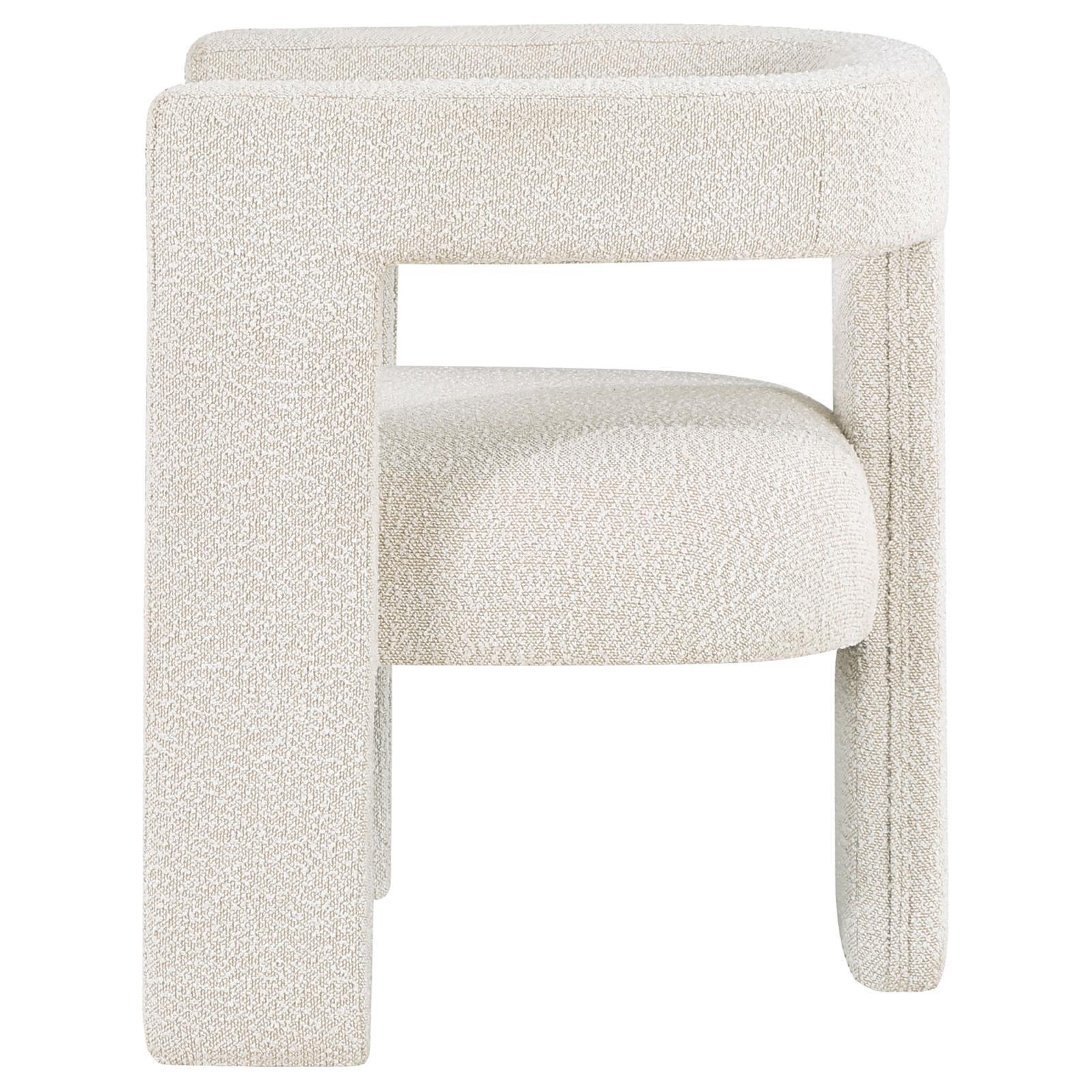 Petra Accent Chair in White showing curved arm design
