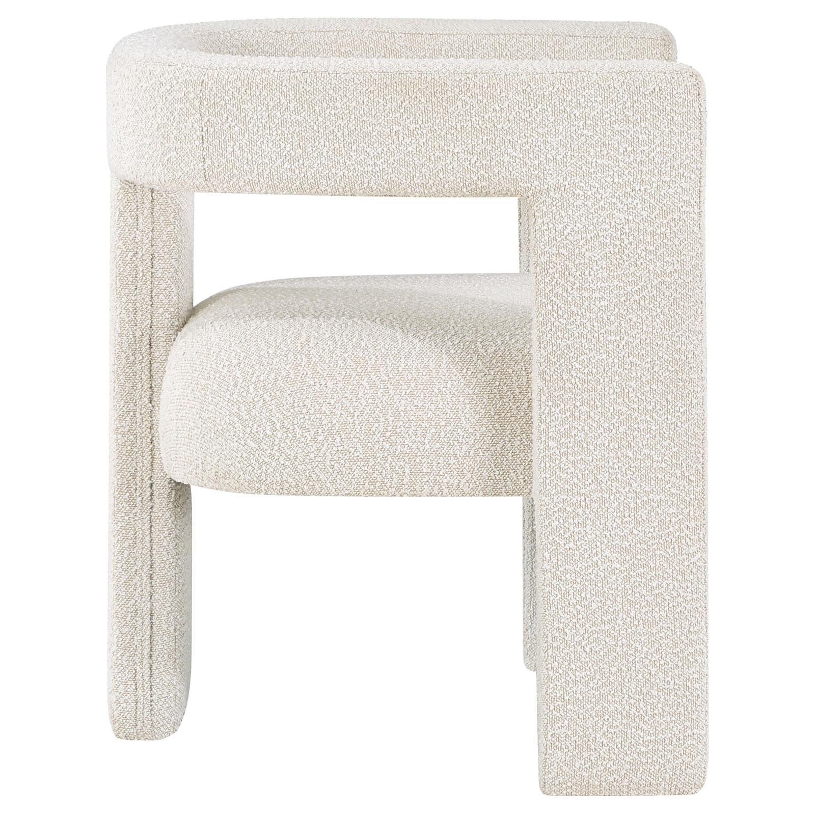 Petra Boucle Upholstered Accent Chair on light floor