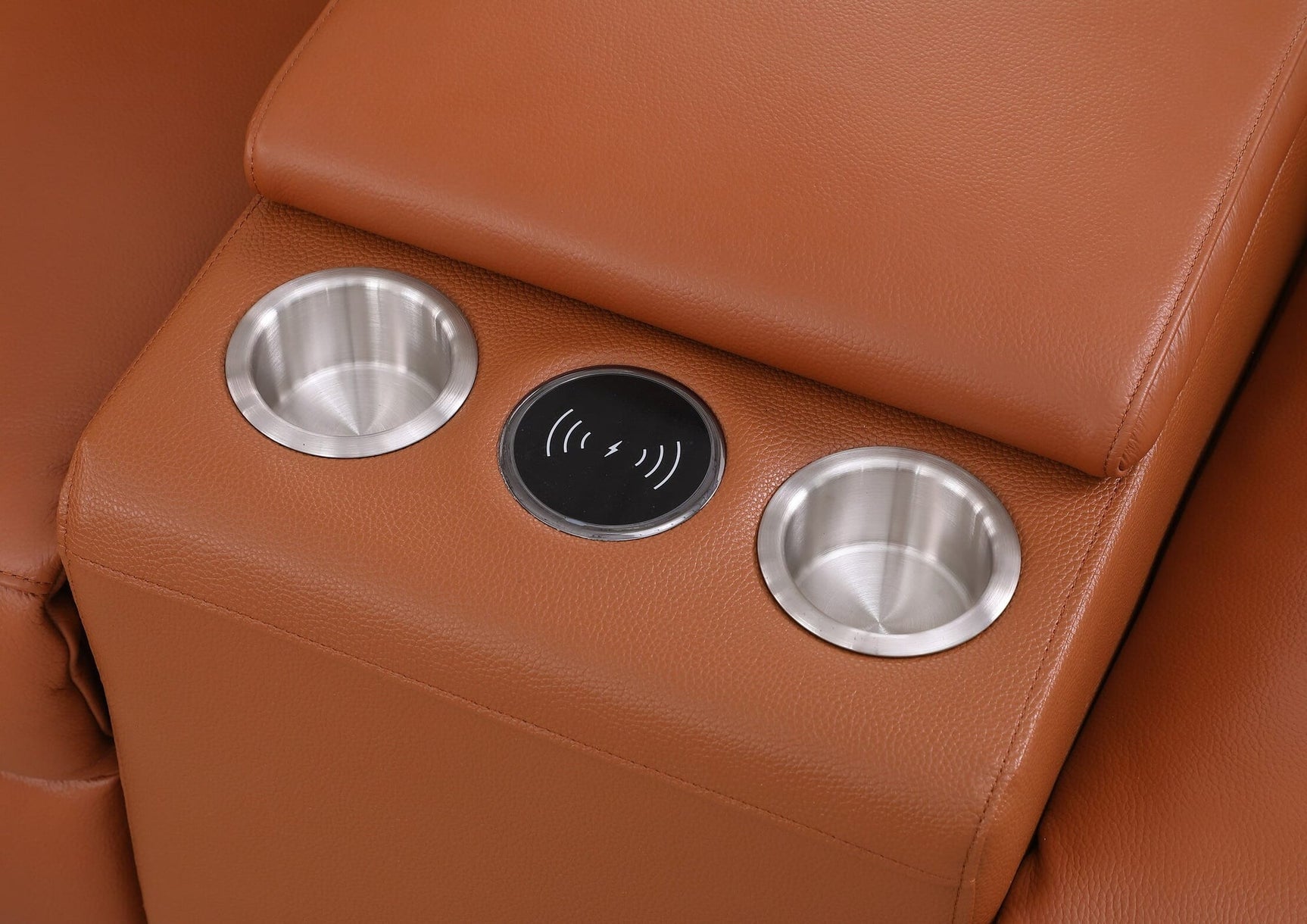 Picasso II Caramel Italian Leather 6-Piece Power Reclining Sectional with 2 Power Seats view 6