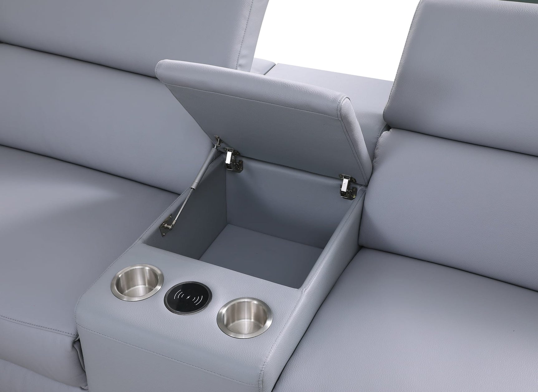 Picasso II Light Blue Italian Leather 6-Piece Power Reclining Sectional with 2 Power Seats view 7