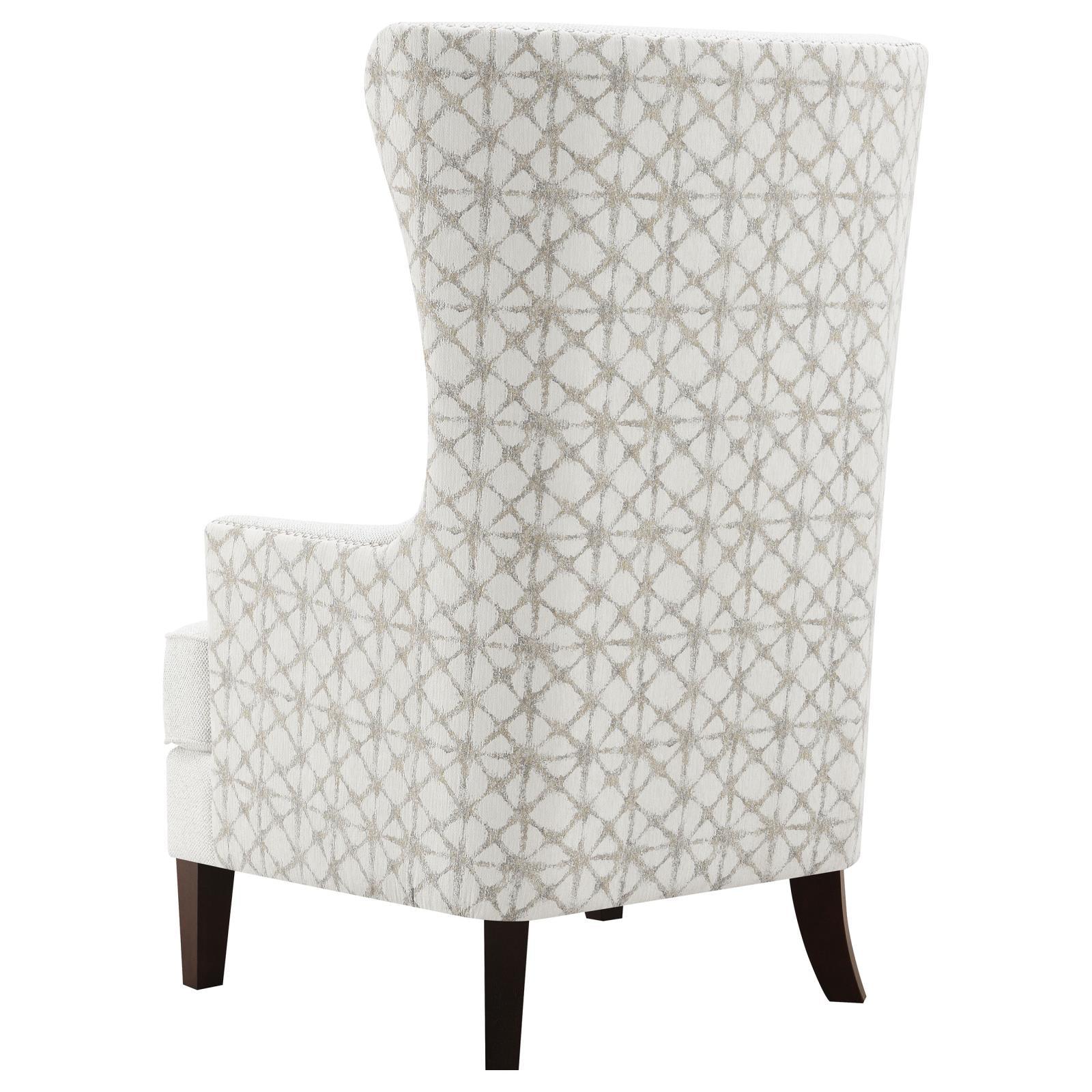 Deep brown rubberwood legs of Pippin Wingback chair