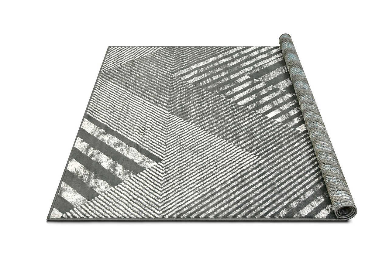 Posh 150 Smoke rug displayed on hardwood floor