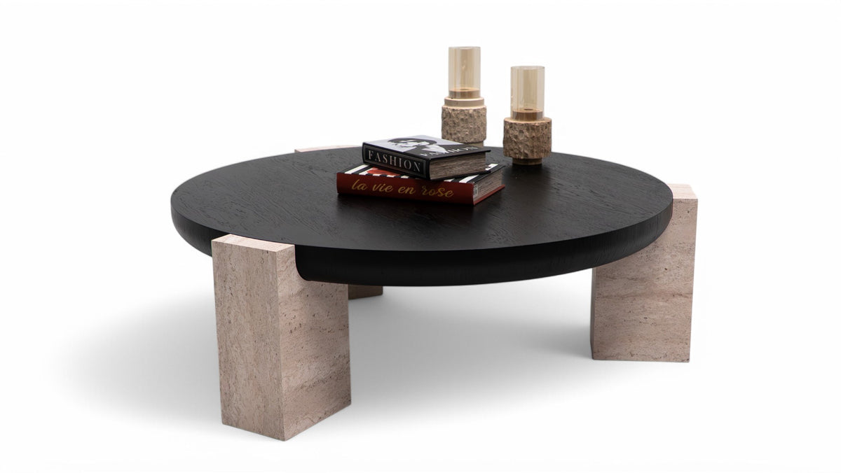 Jinna end table black legs detail