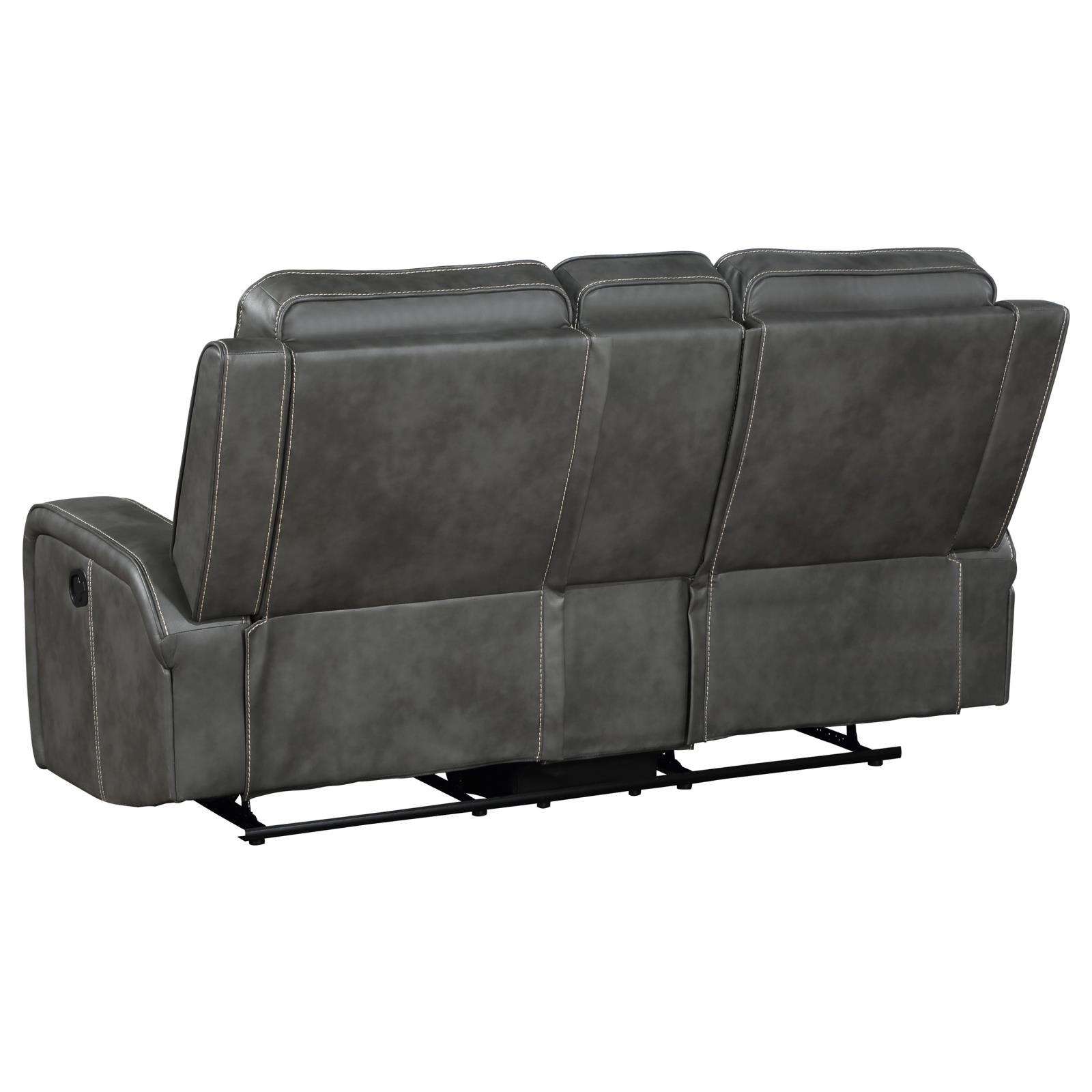 Flip-top center console open showing storage inside