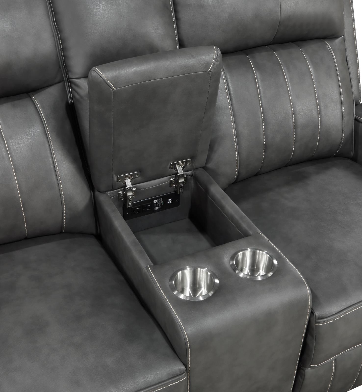 Wall-hugger design demonstrated with loveseat near wall