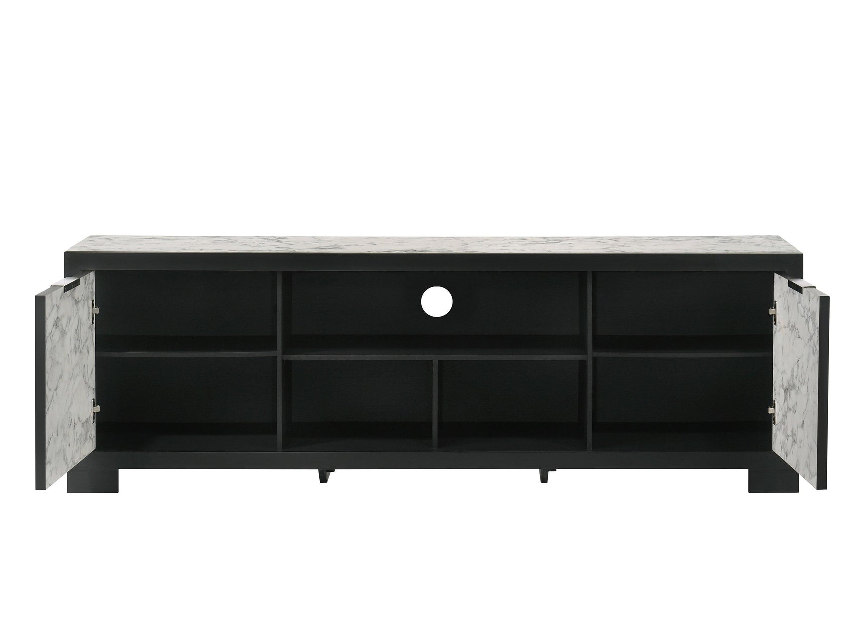 Rangley Black Modern Contemporary Solid Wood Marble 5-Drawers Chest - Ella Furniture