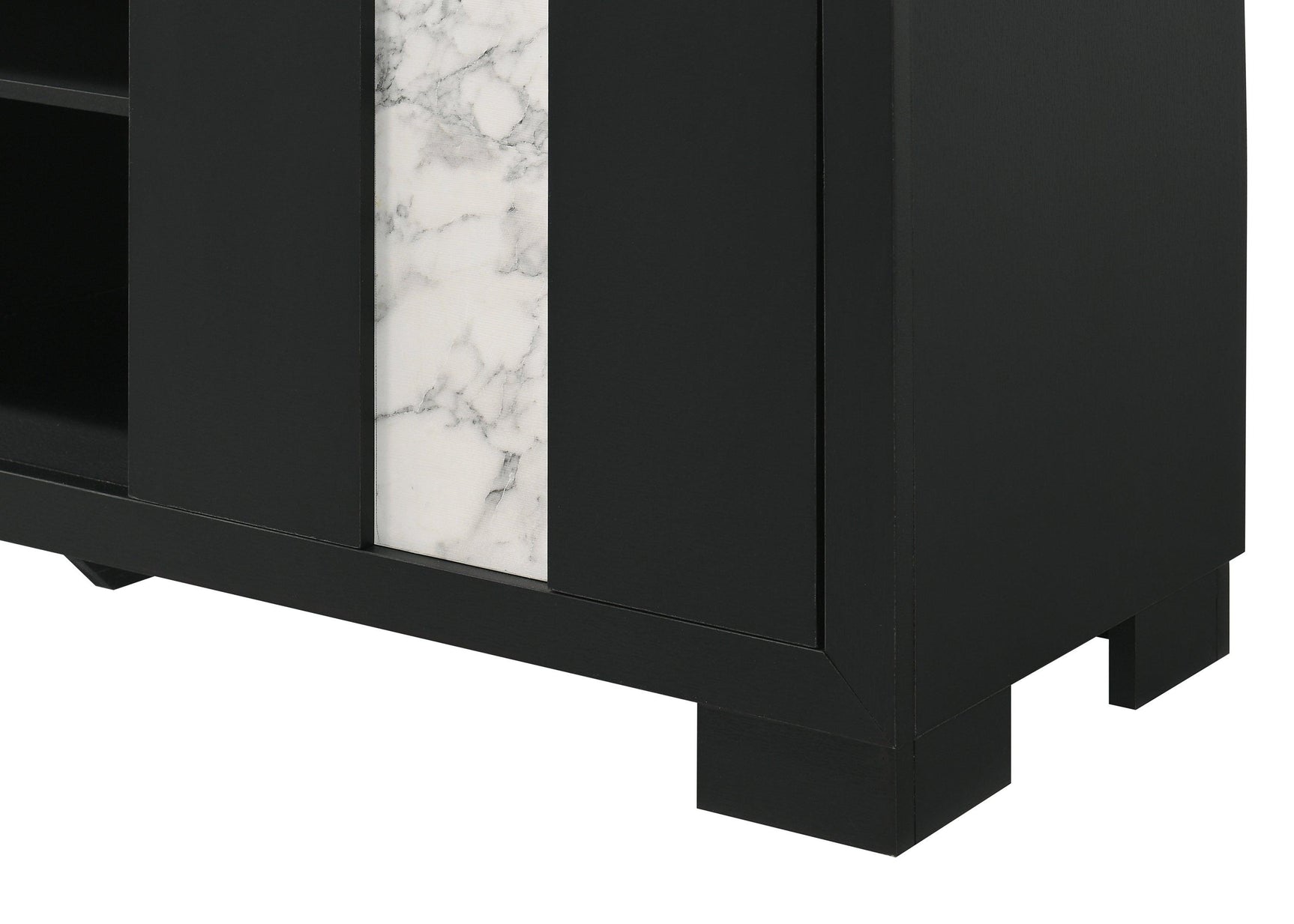 Rangley Black Modern Contemporary Solid Wood Marble 5-Drawers Chest - Ella Furniture