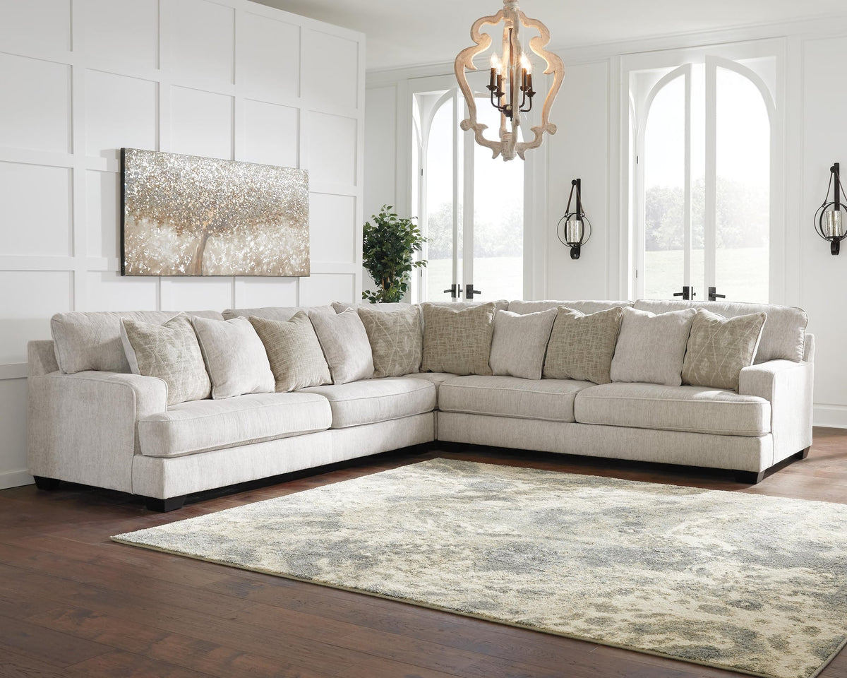 Rawcliffe Parchment Chenille 3-Piece Sectional - image 3