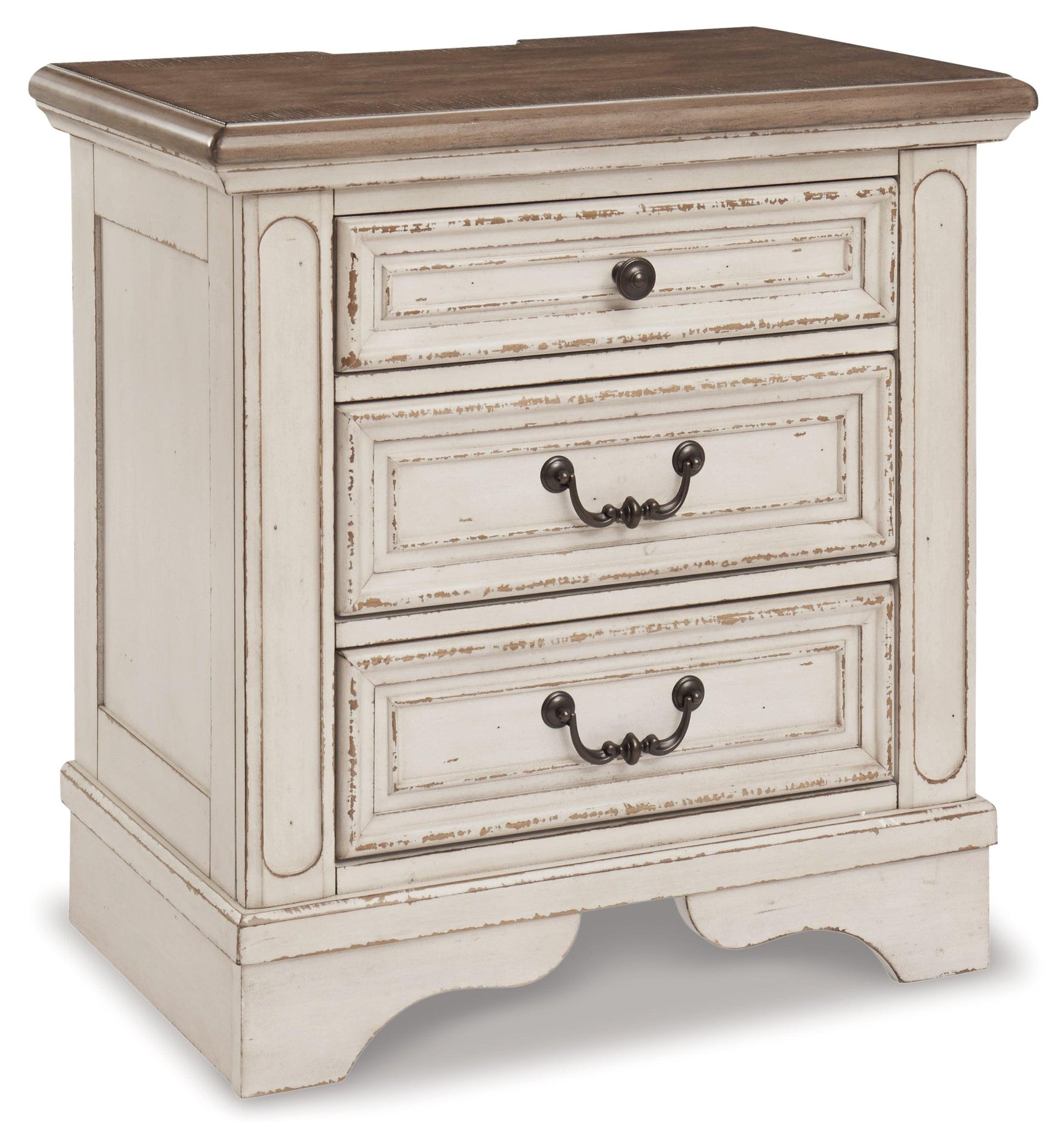 Another main angle of Realyn Chipped White bedroom set