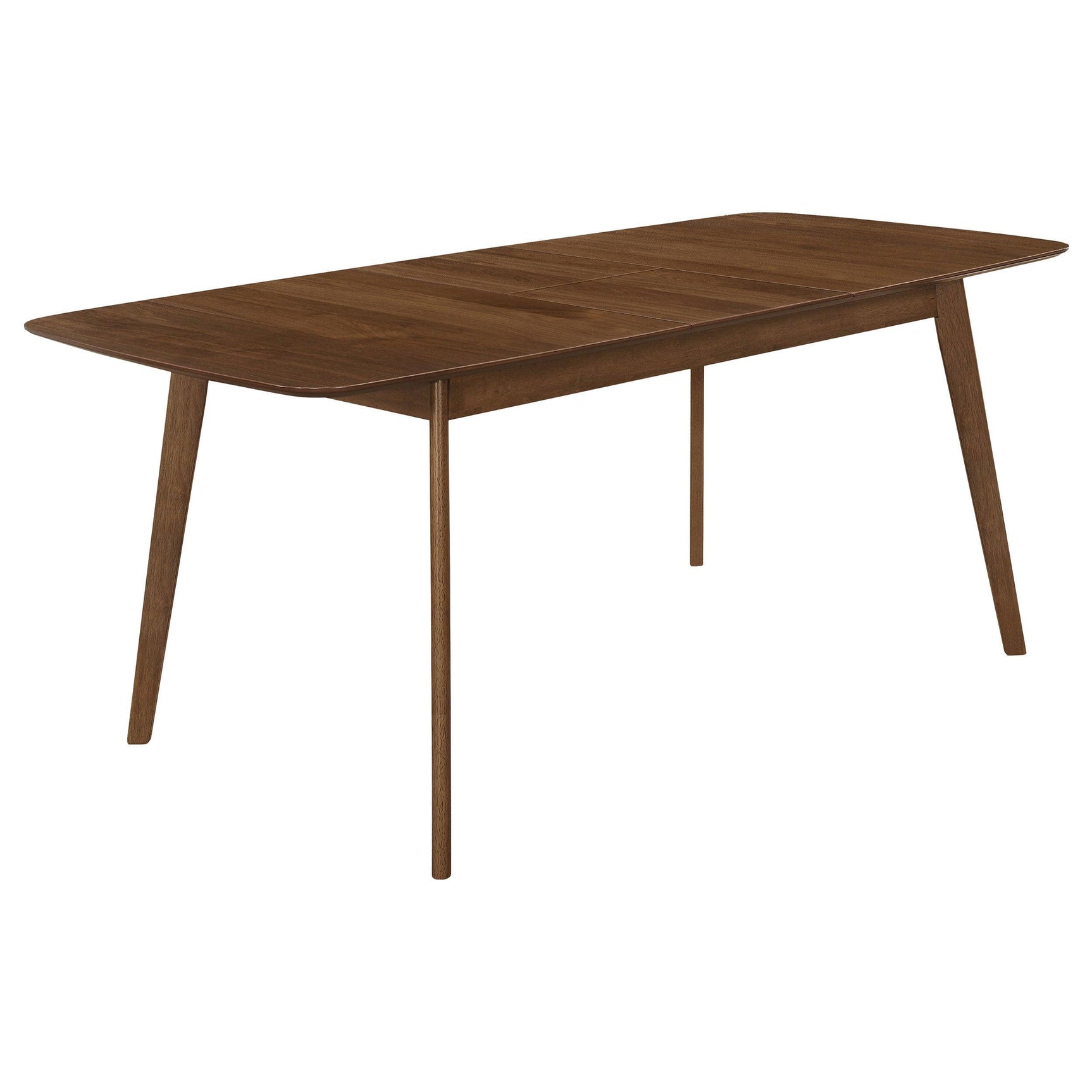 Room setting showing Redbridge Natural Walnut Rectangular Dining Room Set in dining space