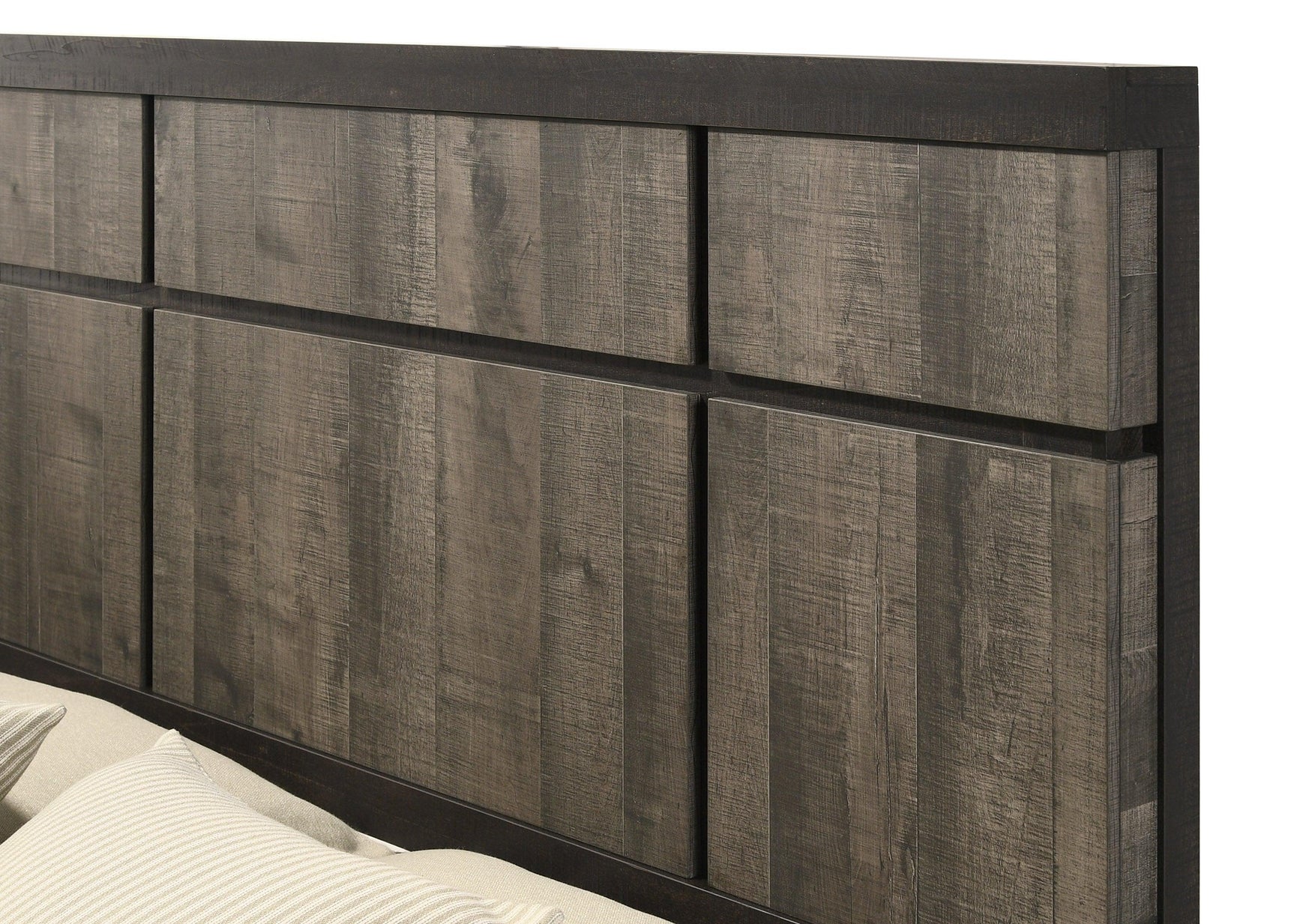 Remington Ebony Gray TV stand drawer and hardware detail