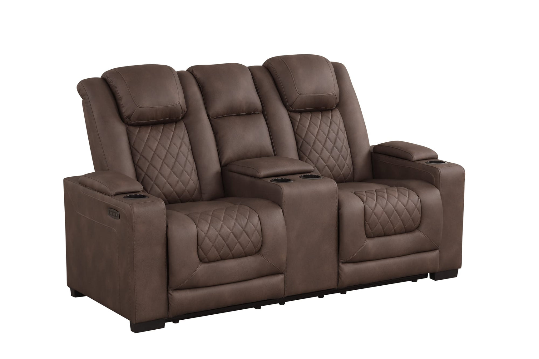 Rima Brown Air Leather Reclining 3-Piece Living Room Set view 5